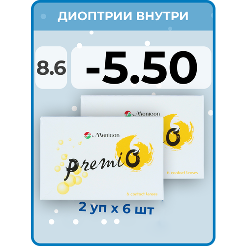 ������ ������ ���������� ����� Menicon Premio, 12 ��., R 8,6, D -5,5, 2 ��. ����