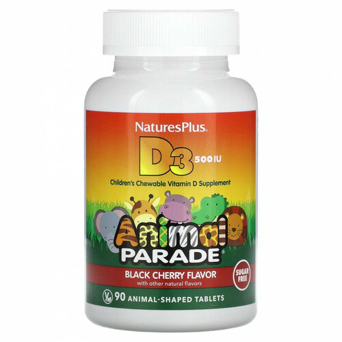 ������ ������ �������� Natures Plus Animal Parade Vitamin D3, ��� ������, 43 �, 500 ��, 90 ��. ����