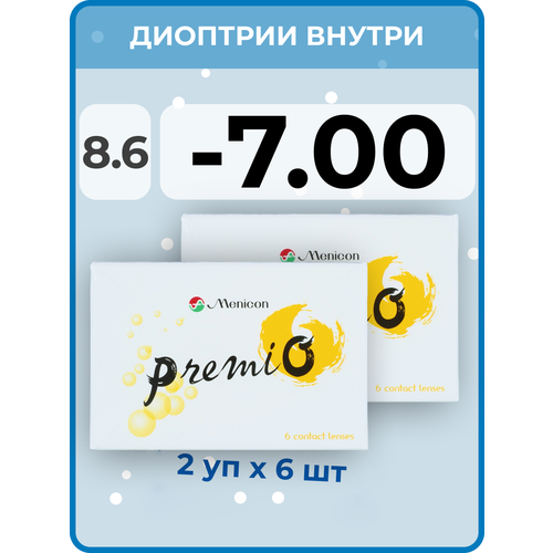 ������ ������ ���������� ����� Menicon Premio, 12 ��., R 8,6, D -7, 2 ��. ����