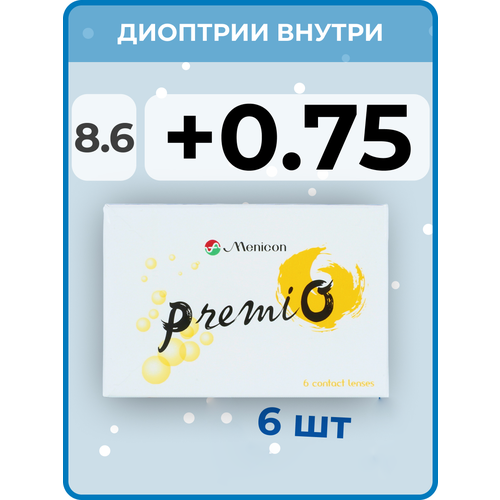 ������ ������ ���������� ����� Menicon PremiO, 6 ��., R 8,6, D +0,75, 1 ��. ����