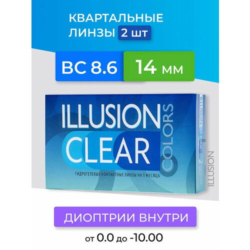 ������ ������ ���������� ����� ILLUSION Colors Clear, 2 ��., R 8,6, D -5,25 ����