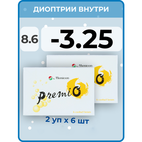 ������ ������ ���������� ����� Menicon Premio, 12 ��., R 8,6, D -3,25, 2 ��. ����
