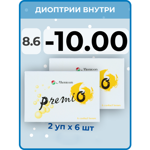 ������ ������ ���������� ����� Menicon Premio, 12 ��., R 8,6, D -10, 2 ��. ����