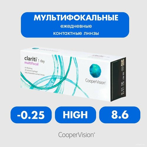 ������ ������ ����������� ���������� ����� CooperVision Clariti 1 day Multifocal, 30 ��., R 8,6, D -0,25, ADD: �������, 1 ��. ����