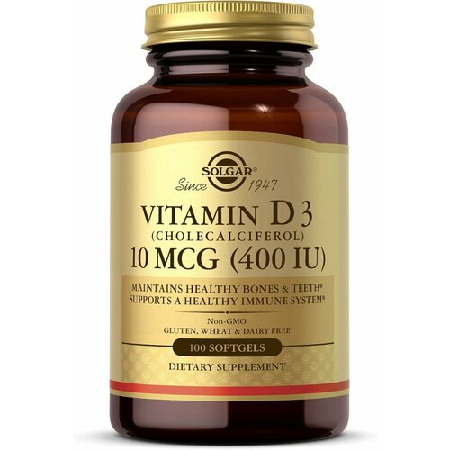 ������ ������ Solgar Vitamin D3 (������� �3) 10 ��� (400 IU) 100 ������ ������ (Solgar) ����