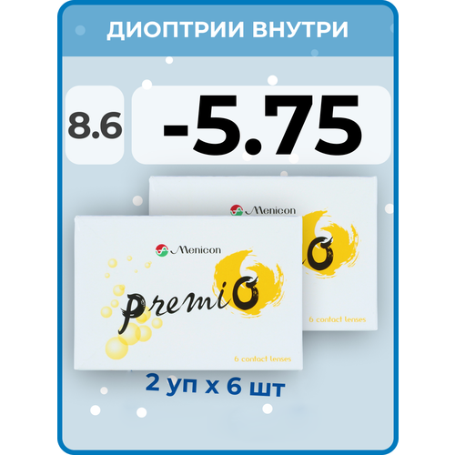������ ������ ���������� ����� Menicon Premio, 12 ��., R 8,6, D -5,75, 2 ��. ����