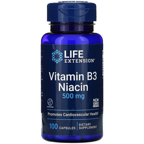 ������ ������ ������� Life Extension Vitamin B3 Niacin, 90 �, 500 ��, 100 ��. ����