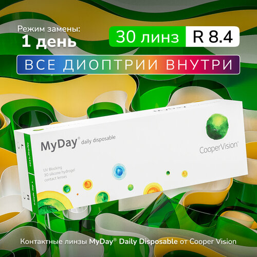 ������ ������ ���������� ����� MyDay Daily Disposable, 30 ��, -2.25, R:8,4, ����� �������: ������� ����