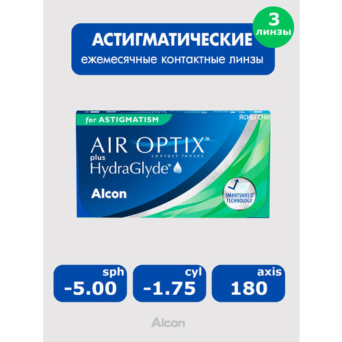 ������ ������ Alcon Air Optix plus HydraGlyde for astigmatism (3 �����) 8.7, -1.75, 180, -5.00 ����