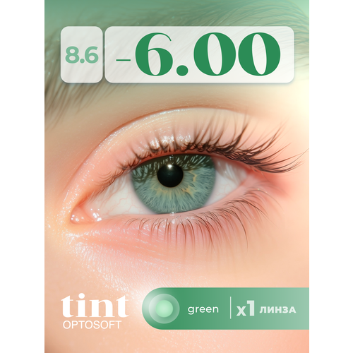 ������ ������ ���������� ����� Optosoft Tint (1 �����) -6.00 R.8.6 Green (�������) ����