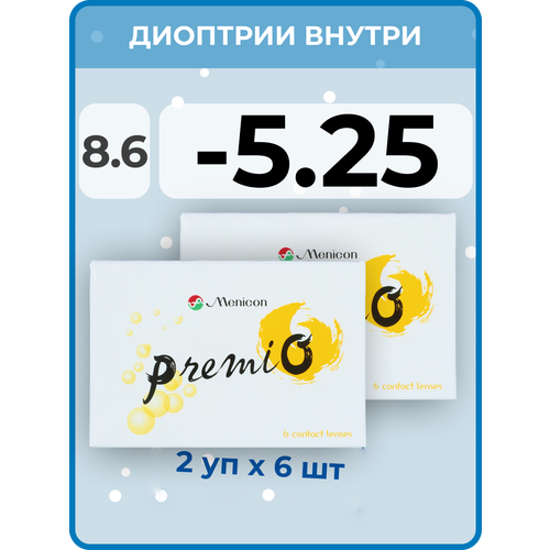 ������ ������ ���������� ����� Menicon Premio, 12 ��., R 8,6, D -5,25, 2 ��. ����
