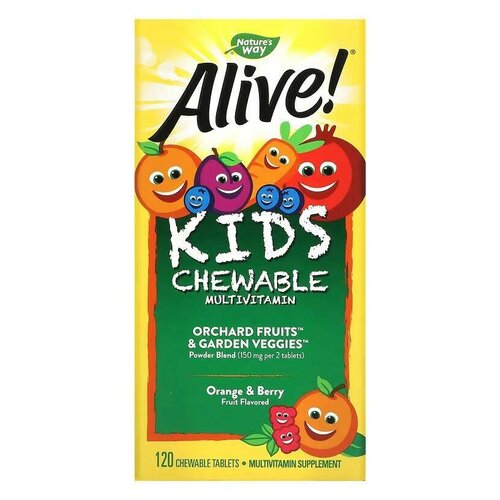 ������ ������ �������� Nature's Way Alive! Kids chewable multivitamin, 250 �, 120 ��. ����