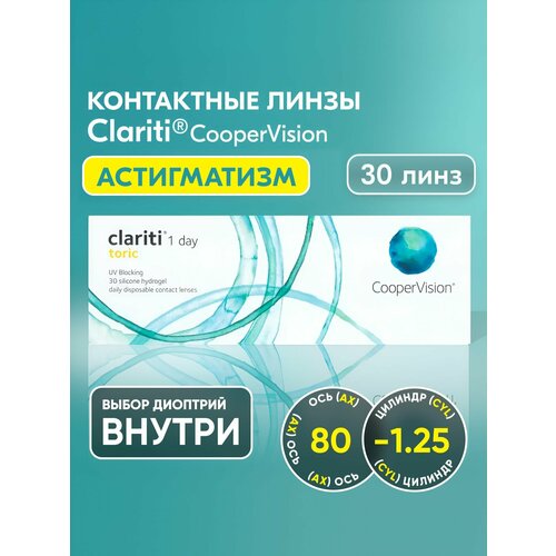 ������ ������ ����� ���������� ������ ������������� Clariti 1 day toric, -1.25 I ������� -1.25 I ��� 80 I 30 ���� I ���������� ����