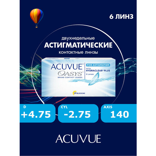 ������ ������ Acuvue Oasys for astigmatism with hydraclear plus (6 ����) 8.6, CYL:-2.75, AXIS: 140, +4.75 ����