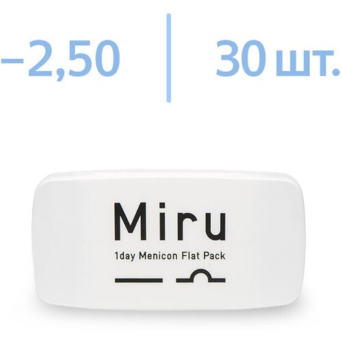 ������ ������ ����������� ���������� ����� Menicon Miru 1 day Flat Pack, 30 ��., R 8,6, D -2,5, 1 ��. ����
