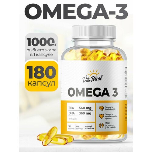 ������ ������ ����� 3 1000 �� VitaMeal Omega 3, ����� ���, 180 ������ ����