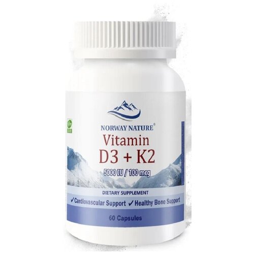 ������ ������ Norway Nature Vitamin D-3 5000 IU + K2 100 ��� 60 ���� ����