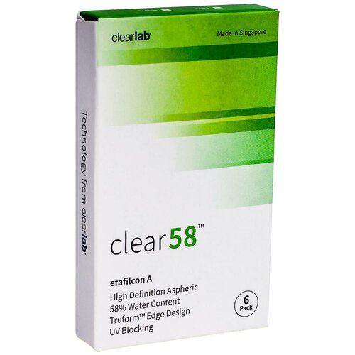 ������ ������ ���������� ����� Clearlab Clear 58, 14 ��, 6 ��., R 8,7, D -2,25, 1 ��. ����