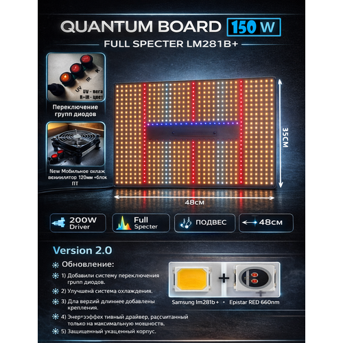 ������ ������ ������� ���������� ��� �������� 150 ���� Quantum board 159W Samsung LM281B+ ������� ���� 120 240 ��� ��������� ����