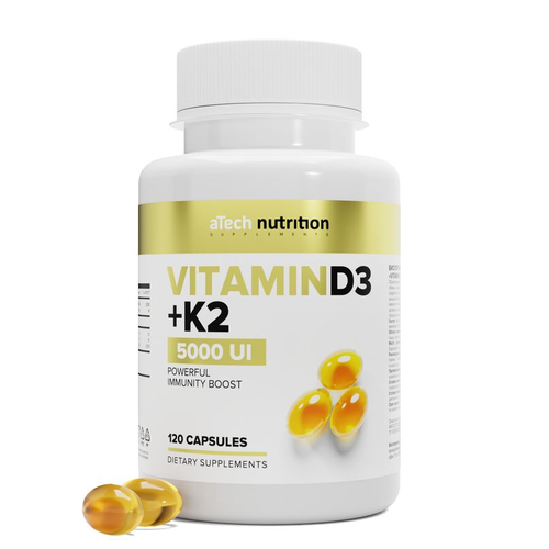 ������ ������ ������� �3 + �2 5000 �� / VITAMIN D3+�2 5000 �� 700 �� aTech nutrition 120 ������ ����