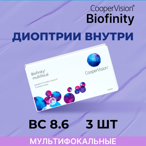 ������ ������ ���������� ����� CooperVision Biofinity Multifocal, 3 ��., R 8,6, D -2, ADD: +2.00 D, ����������, 1 ��. ����