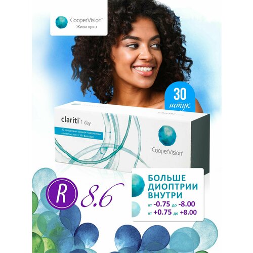 ������ ������ ���������� ����� CooperVision clariti 1-day (30 ����) +2.25 R 8.6, �����������, ���������� ����