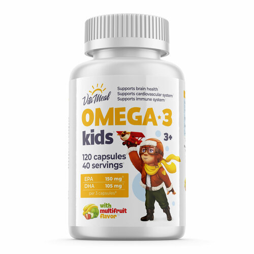 ������ ������ ����� 3 ��� ����� VitaMeal Omega-3 Kids ������� � 3 ���, 120 ������, ����������� ����