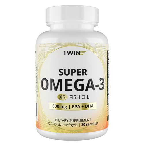 ������ ������ ����� 3 � ���� �������� 600 ��, 1WIN Super Omega-3 XS, 120 ������ ����