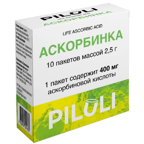 ������ ������ ���������� Life Ascorbic Acid ���. ���., 400 ��, 2.5 �, 10 ��. ����
