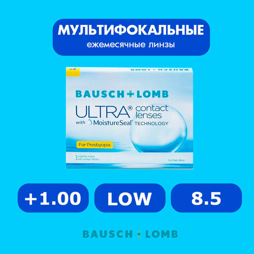 ������ ������ ���������� ����� �� ����� BAUSCH+LOMB Ultra for Presbyopia, 3 ��., R 8,5, D +1, ADD: ������, 1 ��. ����