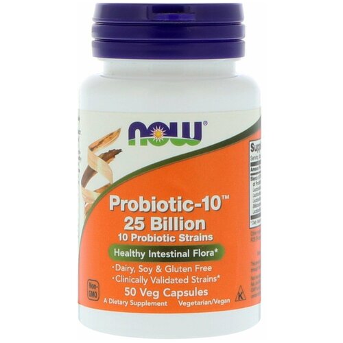 ������ ������ Probiotic-10, 25 ����, 50 �������������� ������, NOW Foods ����