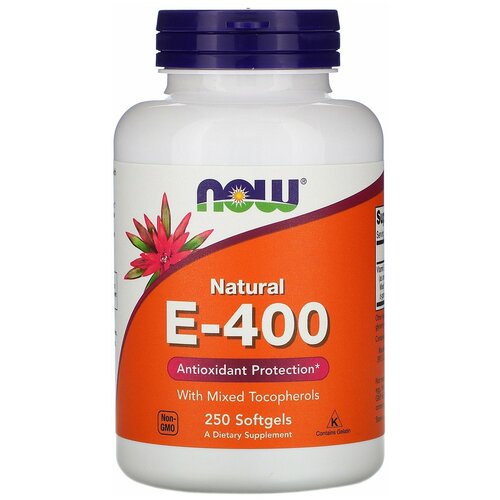 ������ ������ ������� NOW Natural E-400 with Mixed Tocopherols, 240 �, 250 ��, 400 ��, 250 ��. ����
