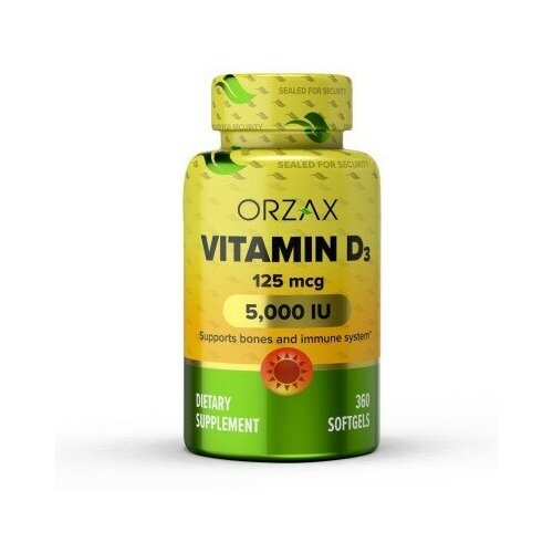 ������ ������ ������� �3 (Vitamin D3) 5000 ��, ORZAX, 360 ������ ����