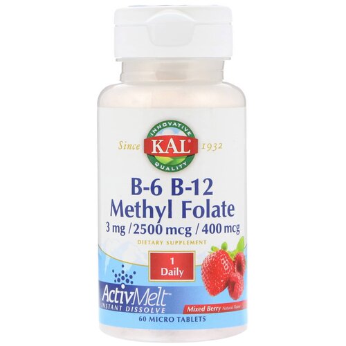 ������ ������ �������� ����������� KAL B-6 B-12 Methyl Folate, 60 �, 60 ��. ����