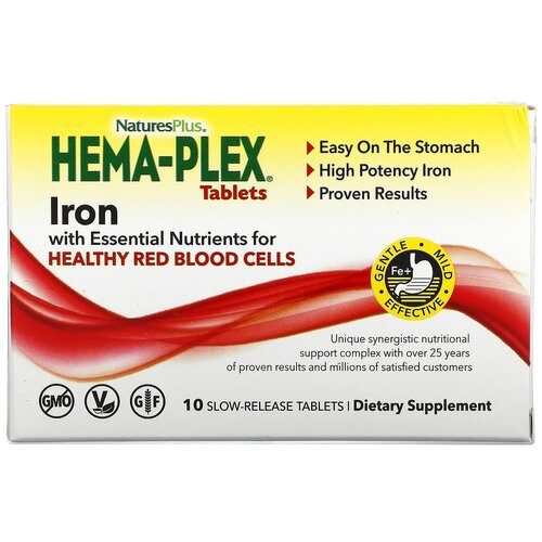 ������ ������ Nature's Plus Hema-Plex Slow-Release ���., 100 ��, 1.323 �, 10 ��. ����