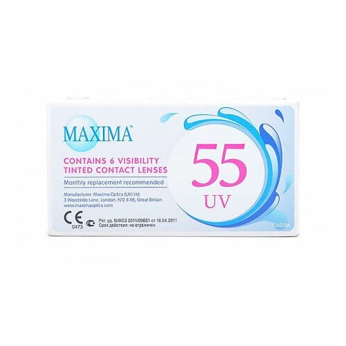 ������ ������ ���������� ����� Maxima 55 UV Aspheric, 6 ��., R 8,6, D -2, ����������, 1 ��. ����
