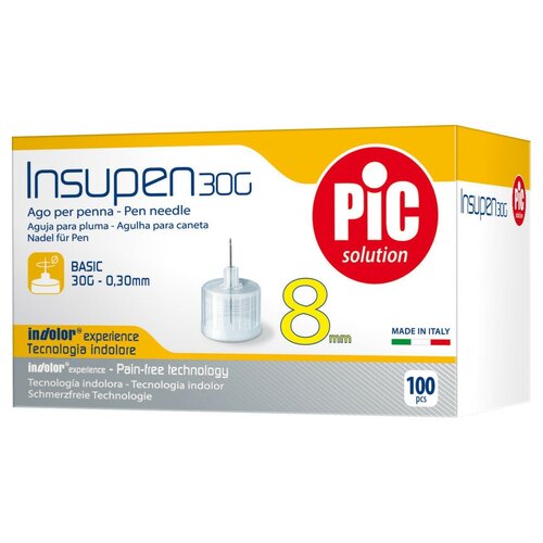 ������ ������ ���� ��� �����-����� Pic solution insupen, 8 �� x 0.3 ��, ������: 30G, 100 ��. ����