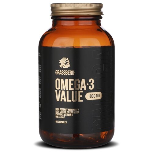 ������ ������ Grassberg Omega-3 Value ����., 1000 ��, 1.375 �, 90 ��. ����