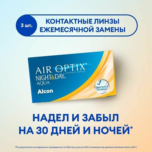 ������ ������ ���������� ����� AIR OPTIX NIGHT&DAY AQUA (3 �����) R 8,6 D -4,25 ����