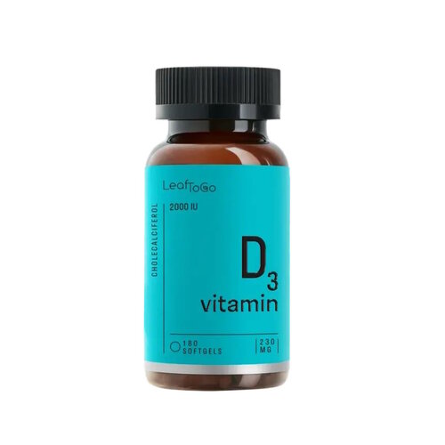 ������ ������ LeafToGo Vitamin D3 ����., 2000 ME, 180 ��. ����