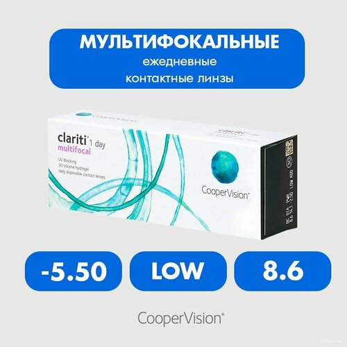 ������ ������ ����������� ���������� ����� CooperVision Clariti 1 day Multifocal, 30 ��., R 8,6, D -5,5, ADD: ������, 1 ��. ����