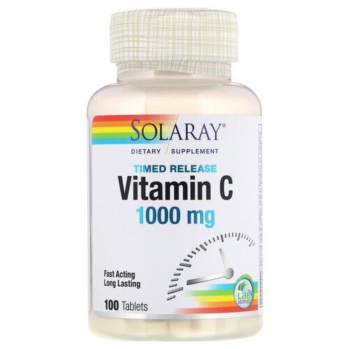 ������ ������ �������� Solaray Vitamin C Timed Release, 180 �, 1000 ��, 100 ��. ����