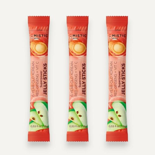 ������ ������ MISTIC 6-YEAR OLD KOREAN RED GINSENG+VIT C SUPERPOWER JELLY STICKS ���������� �������� ������� � 6-������ ��������� ������� ��������� � ��������� � �� ������ ������ 3��*15� ����