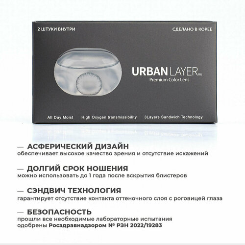������ ������ ���������� ����� URBAN LAYER ru Sofia, 2 ��., R 8,6, D -2,25, gray, 1 ��. ����