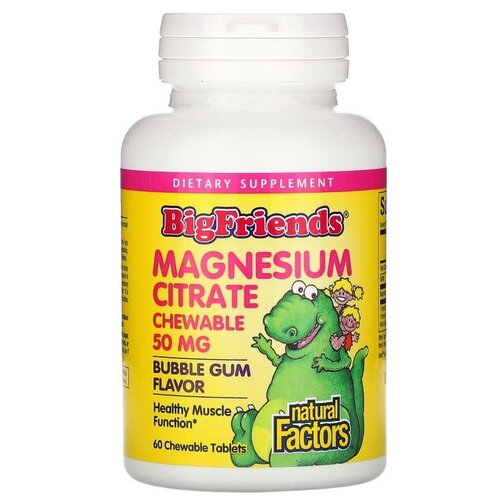������ ������ �������� Natural Factors Big Friends Chewable Magnesium Citrate, 110 �, 50 ��, 60 ��. ����