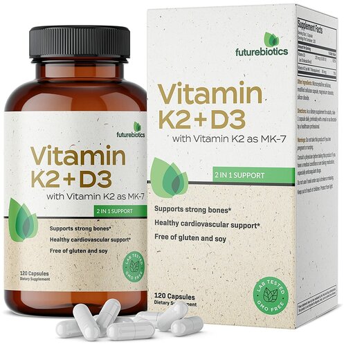 ������ ������ FutureBiotics, Vitamin K2 + D3 with Vitamin K2 as MK-7, 120 Capsules ����