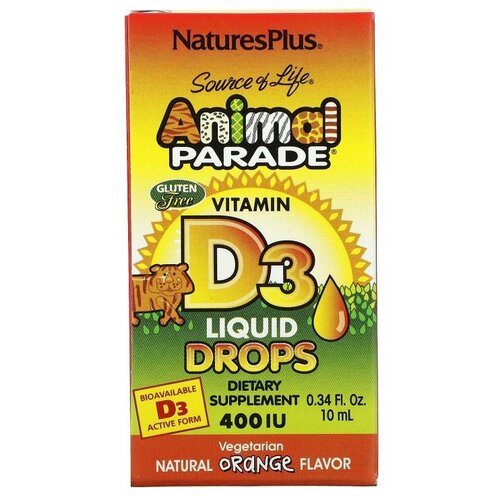������ ������ ����� Natures Plus Animal Parade Vitamin D3, 80 �, 10 ��, 400 �� ����