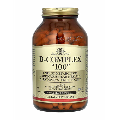 ������ ������ Solgar, B-complex � ��������, �������� ��������� ������ �, 100��, 250 ��, ������� ����