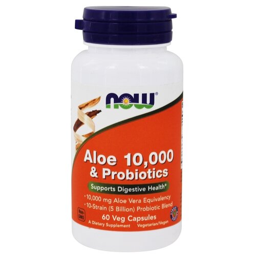 ������ ������ ������� NOW Aloe 10000 & Probiotics, 50 �, 100 ��, 60 ��. ����