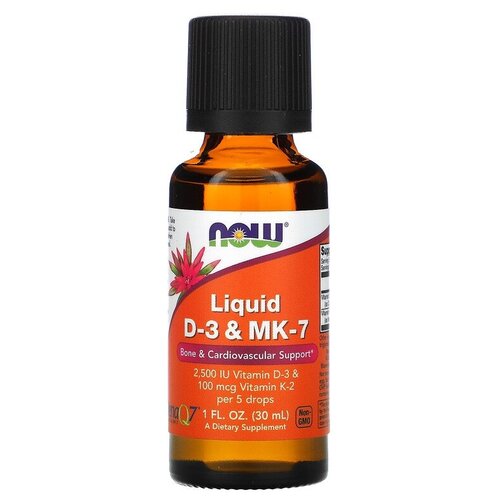 ������ ������ ������� NOW Liquid Vit D-3 & Mk-7, 100 �, 30 �� ����